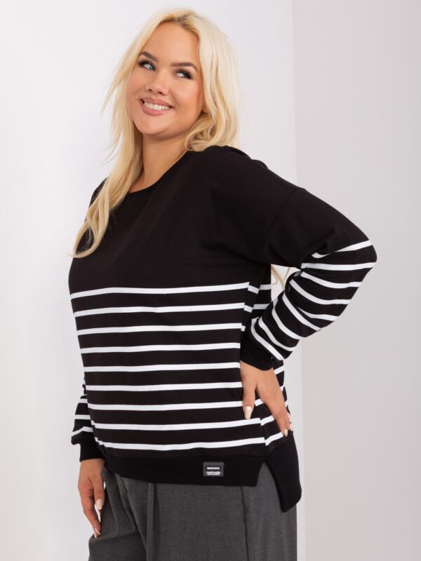 happywoman czarna bluzka w paski plus size 4