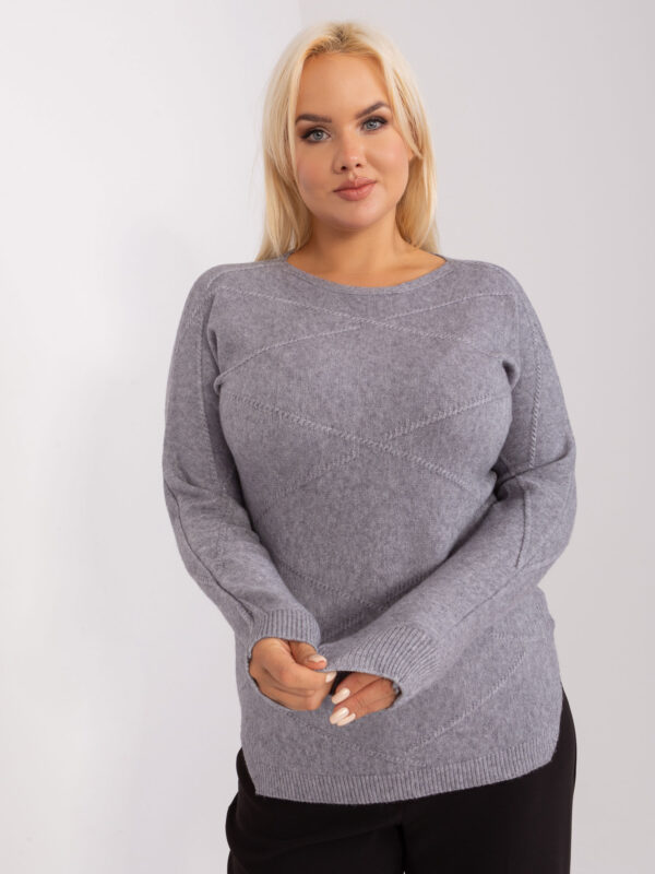 Szary sweter z wiskozą plus size