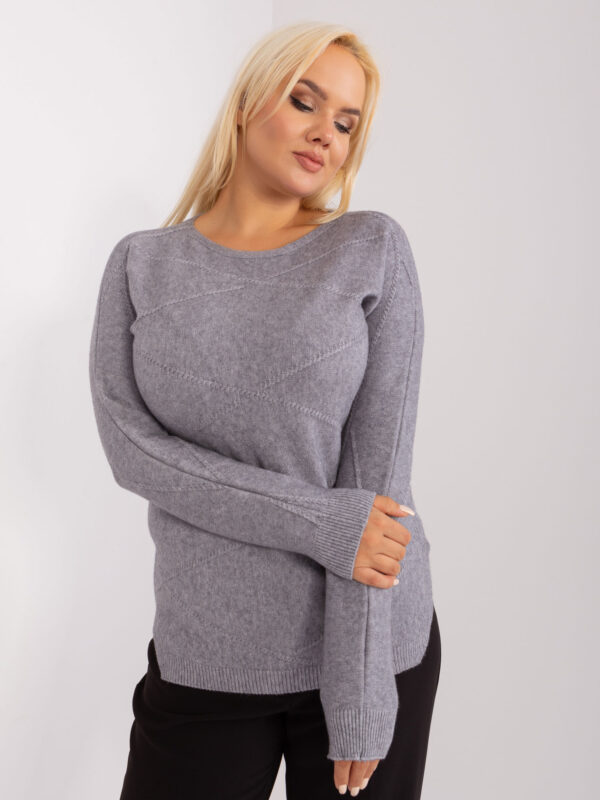 happywoman szary sweter z wiskozą plus size 2